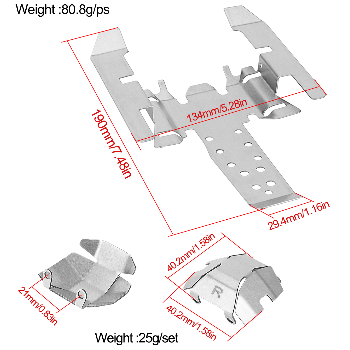 Stainless Steel Skid Plate Cha - Rc Hobby Racing recension och pris